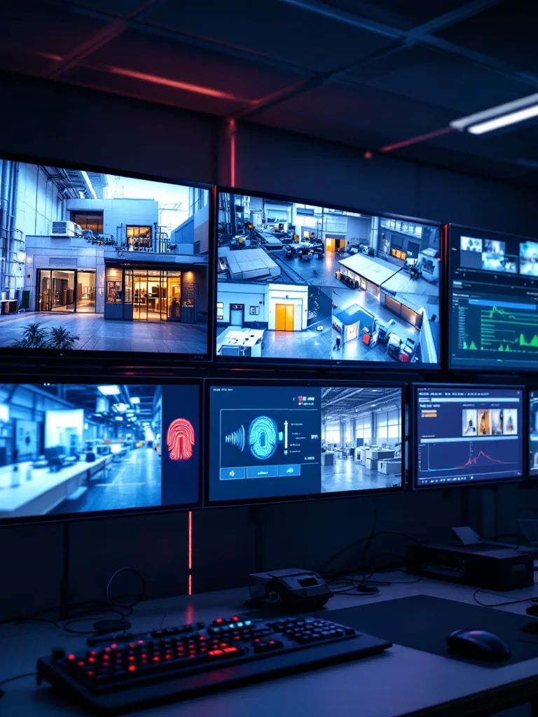 Centro de monitoreo con videowall de cámaras de seguridad CCTV